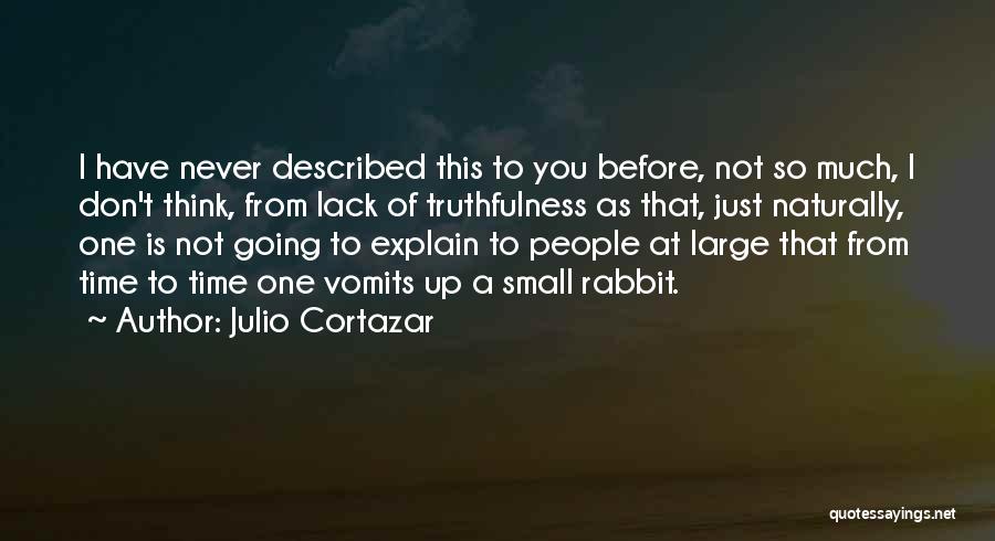 Julio Cortazar Quotes: I Have Never Described This To You Before, Not So Much, I Don't Think, From Lack Of Truthfulness As That,