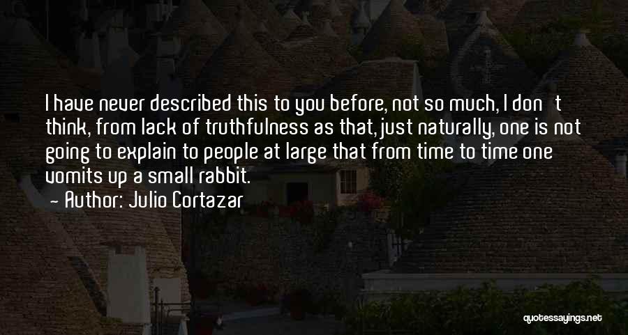 Julio Cortazar Quotes: I Have Never Described This To You Before, Not So Much, I Don't Think, From Lack Of Truthfulness As That,