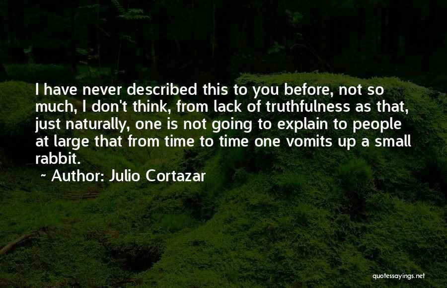 Julio Cortazar Quotes: I Have Never Described This To You Before, Not So Much, I Don't Think, From Lack Of Truthfulness As That,