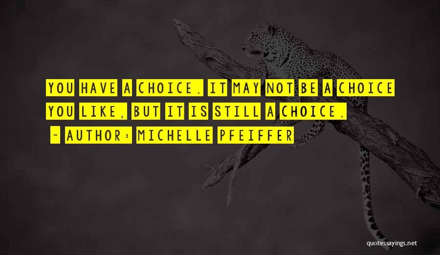 Michelle Pfeiffer Quotes: You Have A Choice. It May Not Be A Choice You Like, But It Is Still A Choice.