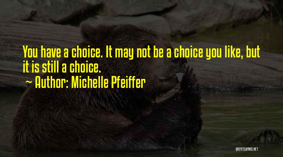 Michelle Pfeiffer Quotes: You Have A Choice. It May Not Be A Choice You Like, But It Is Still A Choice.