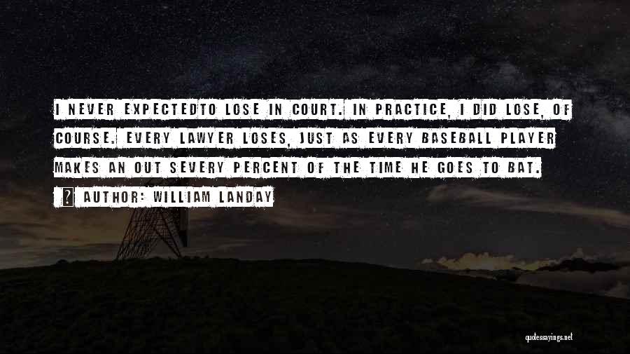 William Landay Quotes: I Never Expectedto Lose In Court. In Practice, I Did Lose, Of Course. Every Lawyer Loses, Just As Every Baseball