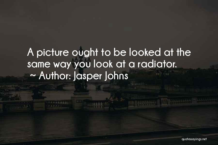 Jasper Johns Quotes: A Picture Ought To Be Looked At The Same Way You Look At A Radiator.