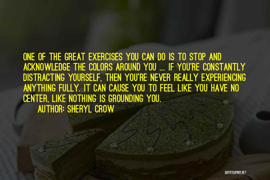 Sheryl Crow Quotes: One Of The Great Exercises You Can Do Is To Stop And Acknowledge The Colors Around You ... If You're