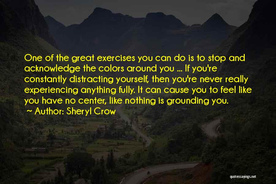 Sheryl Crow Quotes: One Of The Great Exercises You Can Do Is To Stop And Acknowledge The Colors Around You ... If You're