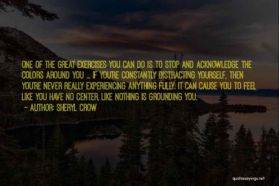 Sheryl Crow Quotes: One Of The Great Exercises You Can Do Is To Stop And Acknowledge The Colors Around You ... If You're