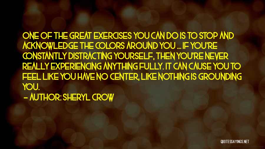 Sheryl Crow Quotes: One Of The Great Exercises You Can Do Is To Stop And Acknowledge The Colors Around You ... If You're