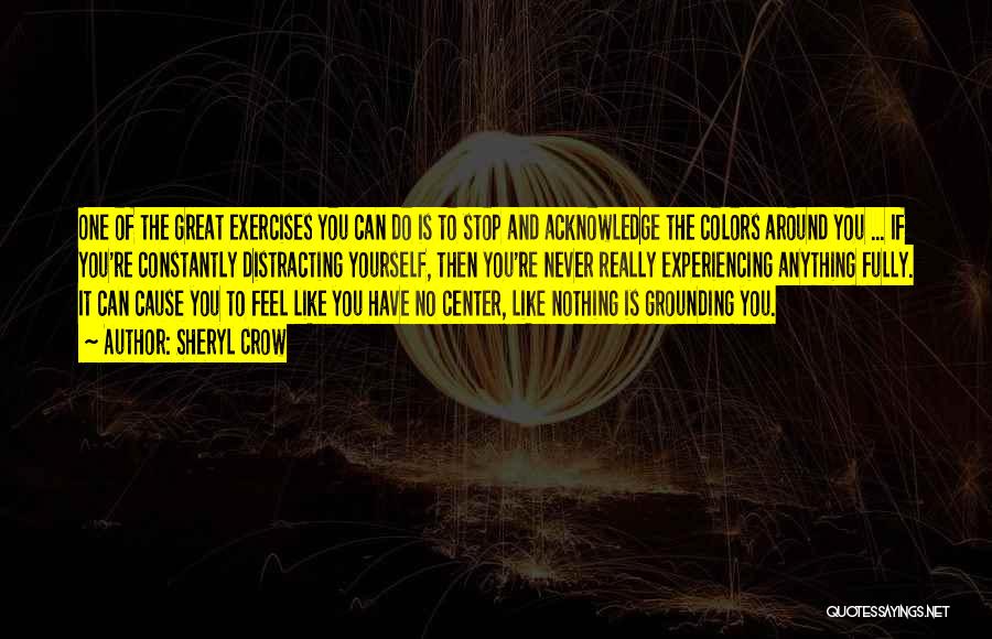 Sheryl Crow Quotes: One Of The Great Exercises You Can Do Is To Stop And Acknowledge The Colors Around You ... If You're