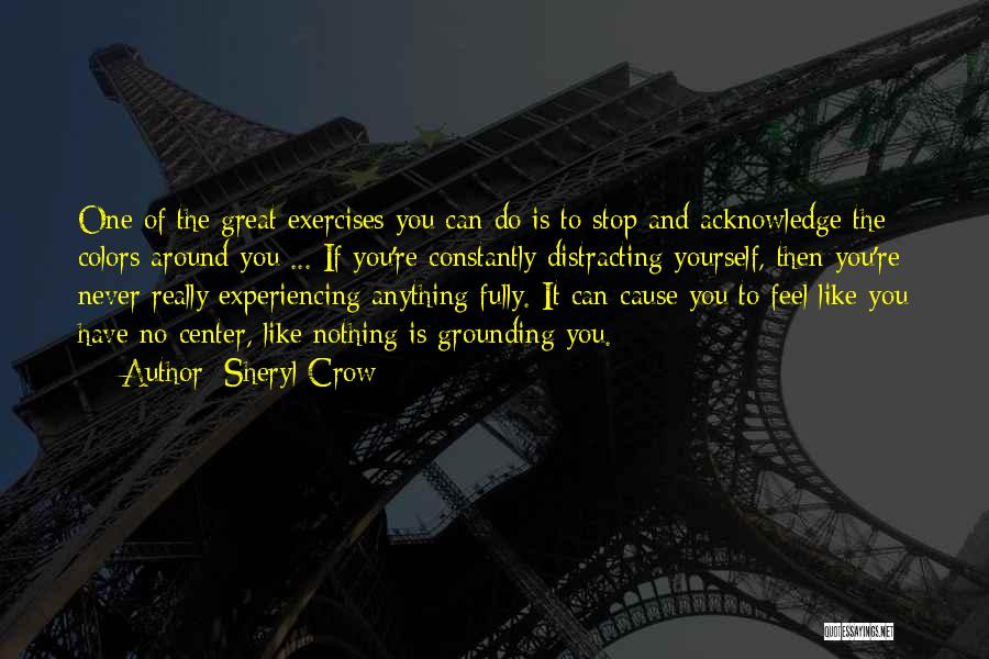 Sheryl Crow Quotes: One Of The Great Exercises You Can Do Is To Stop And Acknowledge The Colors Around You ... If You're