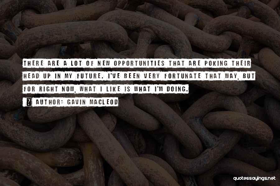 Gavin MacLeod Quotes: There Are A Lot Of New Opportunities That Are Poking Their Head Up In My Future. I've Been Very Fortunate