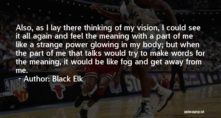 Black Elk Quotes: Also, As I Lay There Thinking Of My Vision, I Could See It All Again And Feel The Meaning With