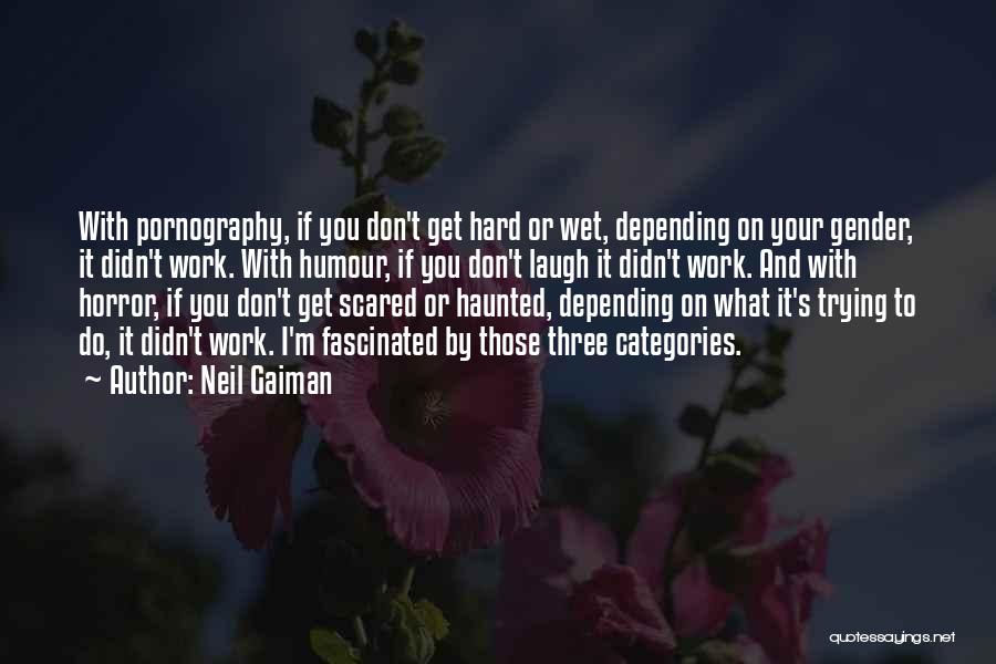 Neil Gaiman Quotes: With Pornography, If You Don't Get Hard Or Wet, Depending On Your Gender, It Didn't Work. With Humour, If You