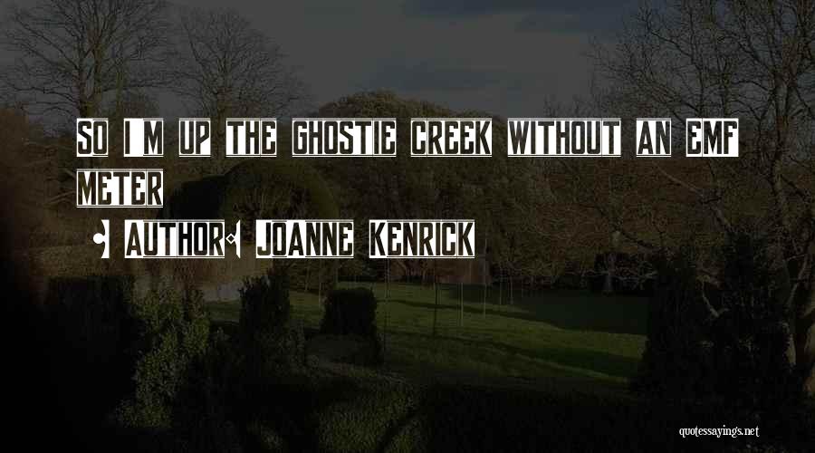 JoAnne Kenrick Quotes: So I'm Up The Ghostie Creek Without An Emf Meter