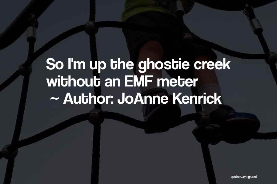 JoAnne Kenrick Quotes: So I'm Up The Ghostie Creek Without An Emf Meter