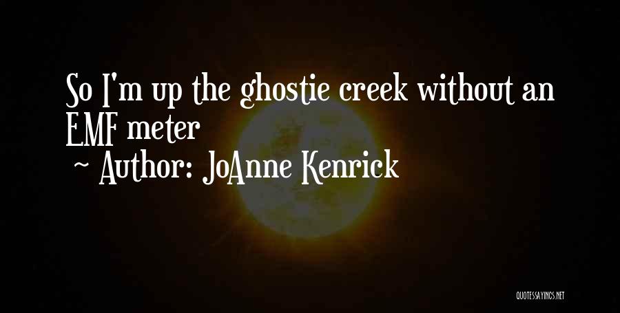 JoAnne Kenrick Quotes: So I'm Up The Ghostie Creek Without An Emf Meter