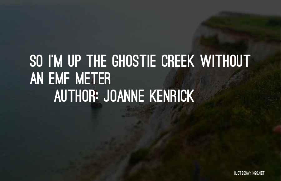 JoAnne Kenrick Quotes: So I'm Up The Ghostie Creek Without An Emf Meter