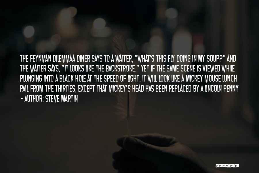 Steve Martin Quotes: The Feynman Dilemmaa Diner Says To A Waiter, What's This Fly Doing In My Soup? And The Waiter Says, It