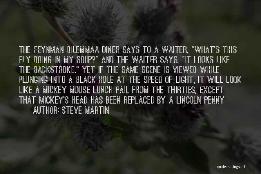 Steve Martin Quotes: The Feynman Dilemmaa Diner Says To A Waiter, What's This Fly Doing In My Soup? And The Waiter Says, It