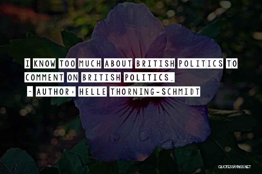 Helle Thorning-Schmidt Quotes: I Know Too Much About British Politics To Comment On British Politics.