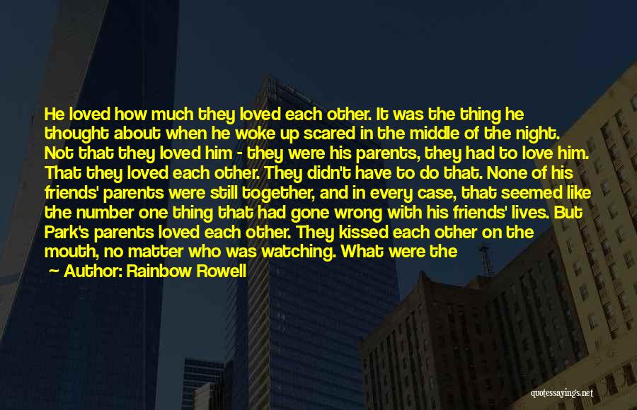 Rainbow Rowell Quotes: He Loved How Much They Loved Each Other. It Was The Thing He Thought About When He Woke Up Scared