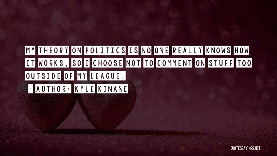 Kyle Kinane Quotes: My Theory On Politics Is No One Really Knows How It Works, So I Choose Not To Comment On Stuff