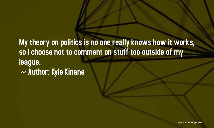 Kyle Kinane Quotes: My Theory On Politics Is No One Really Knows How It Works, So I Choose Not To Comment On Stuff