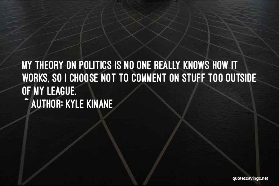 Kyle Kinane Quotes: My Theory On Politics Is No One Really Knows How It Works, So I Choose Not To Comment On Stuff