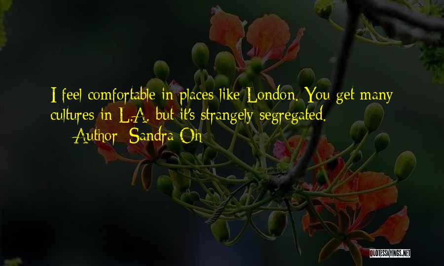 Sandra Oh Quotes: I Feel Comfortable In Places Like London. You Get Many Cultures In L.a. But It's Strangely Segregated.