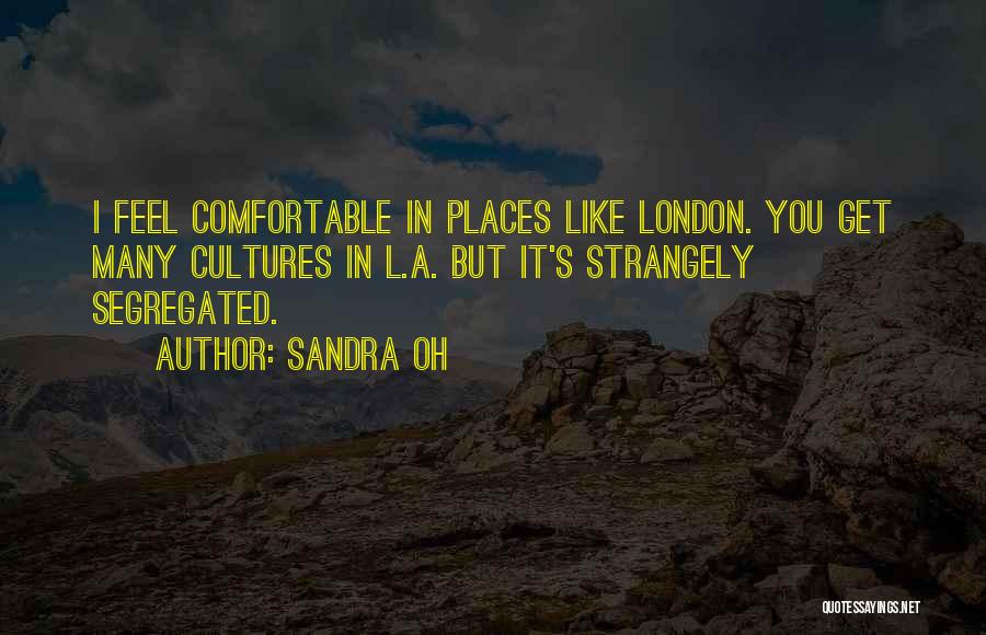Sandra Oh Quotes: I Feel Comfortable In Places Like London. You Get Many Cultures In L.a. But It's Strangely Segregated.