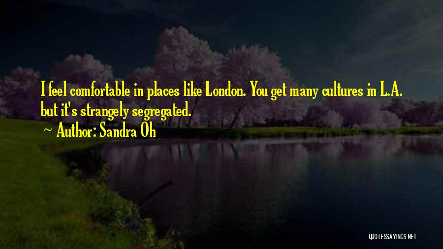 Sandra Oh Quotes: I Feel Comfortable In Places Like London. You Get Many Cultures In L.a. But It's Strangely Segregated.