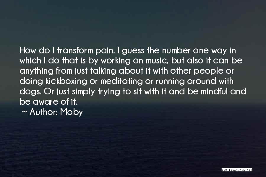 Moby Quotes: How Do I Transform Pain. I Guess The Number One Way In Which I Do That Is By Working On