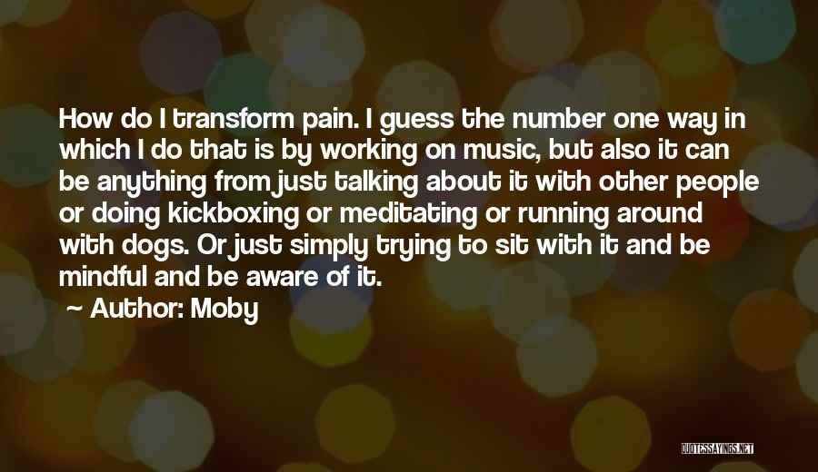 Moby Quotes: How Do I Transform Pain. I Guess The Number One Way In Which I Do That Is By Working On