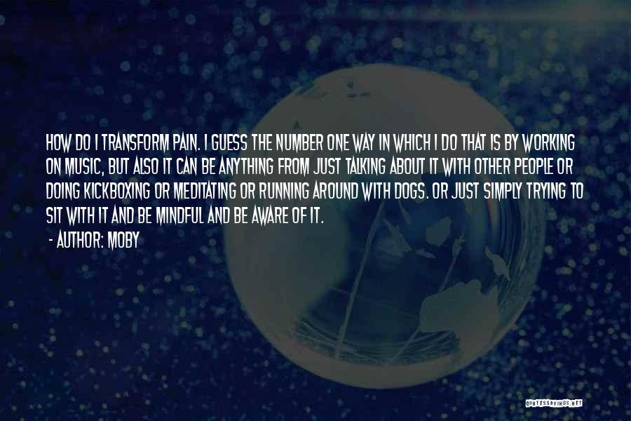 Moby Quotes: How Do I Transform Pain. I Guess The Number One Way In Which I Do That Is By Working On