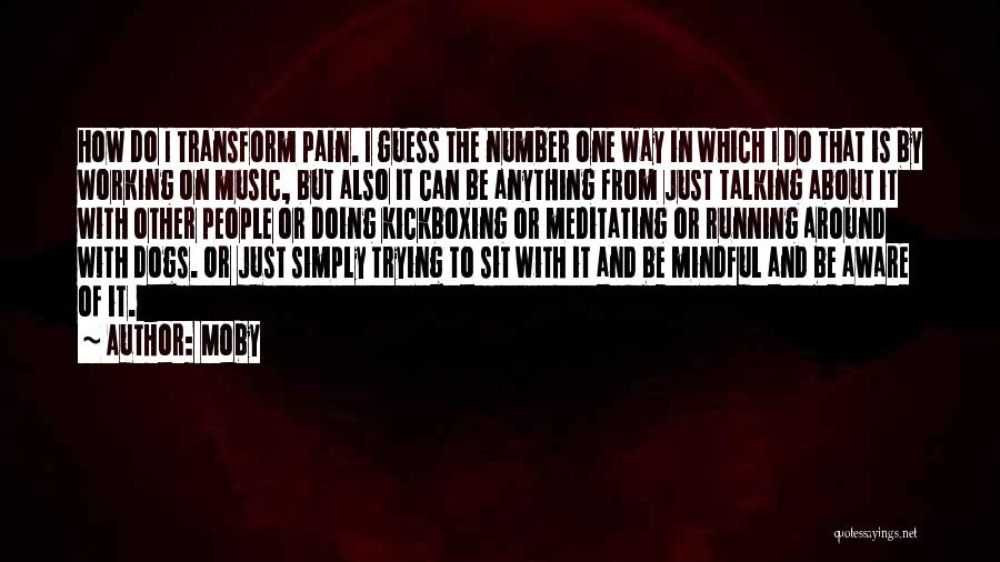 Moby Quotes: How Do I Transform Pain. I Guess The Number One Way In Which I Do That Is By Working On