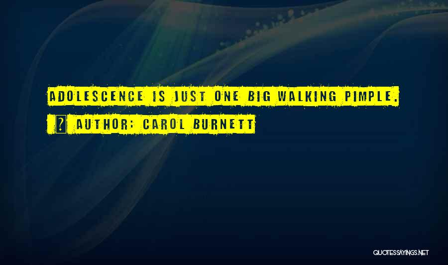 Carol Burnett Quotes: Adolescence Is Just One Big Walking Pimple.