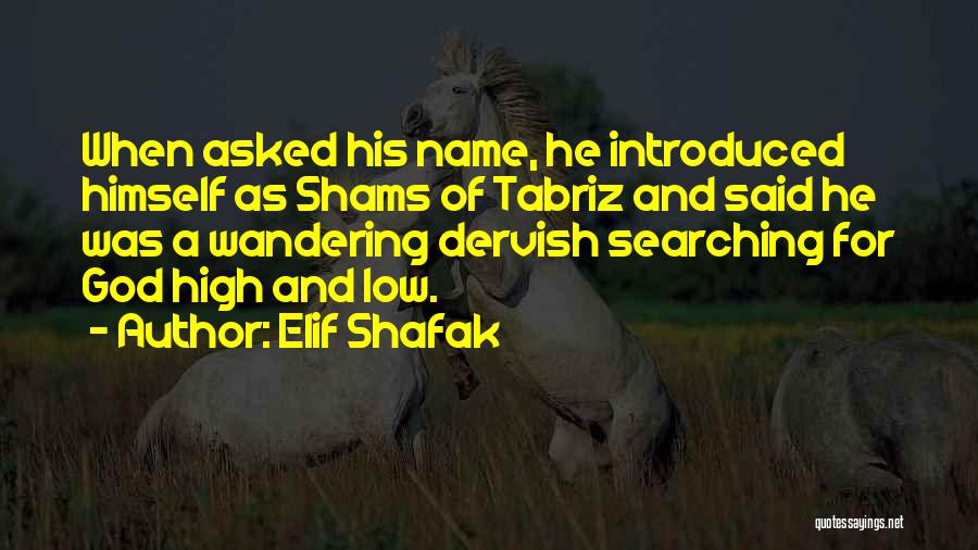 Elif Shafak Quotes: When Asked His Name, He Introduced Himself As Shams Of Tabriz And Said He Was A Wandering Dervish Searching For