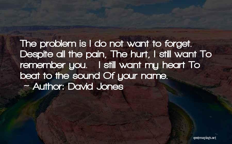 David Jones Quotes: The Problem Is I Do Not Want To Forget. Despite All The Pain, The Hurt, I Still Want To Remember