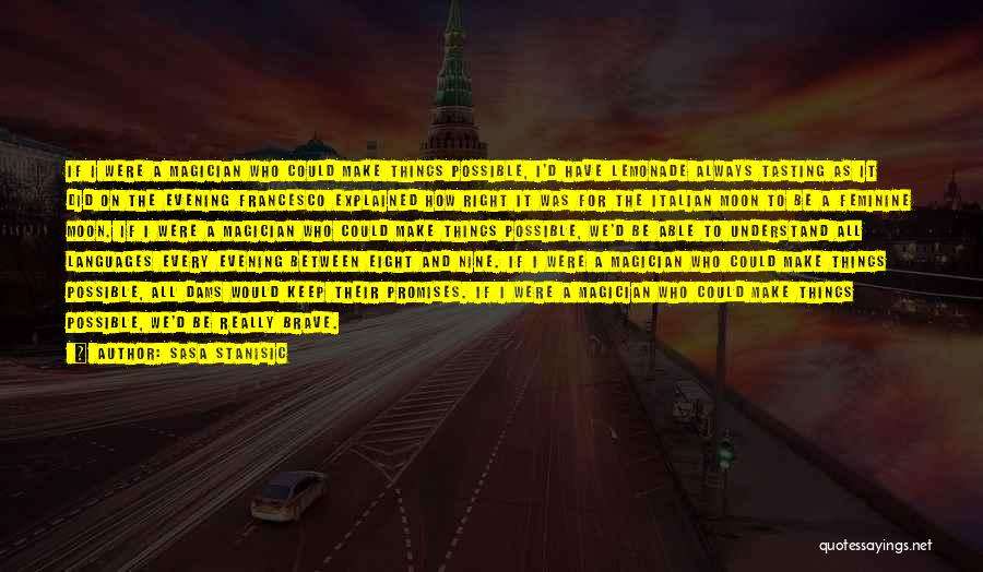 Sasa Stanisic Quotes: If I Were A Magician Who Could Make Things Possible, I'd Have Lemonade Always Tasting As It Did On The