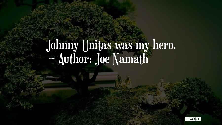 Joe Namath Quotes: Johnny Unitas Was My Hero.