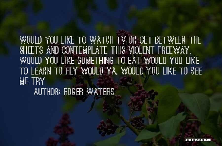 Roger Waters Quotes: Would You Like To Watch Tv Or Get Between The Sheets And Contemplate This Violent Freeway, Would You Like Something