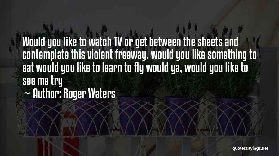 Roger Waters Quotes: Would You Like To Watch Tv Or Get Between The Sheets And Contemplate This Violent Freeway, Would You Like Something