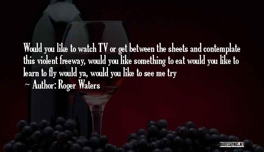 Roger Waters Quotes: Would You Like To Watch Tv Or Get Between The Sheets And Contemplate This Violent Freeway, Would You Like Something