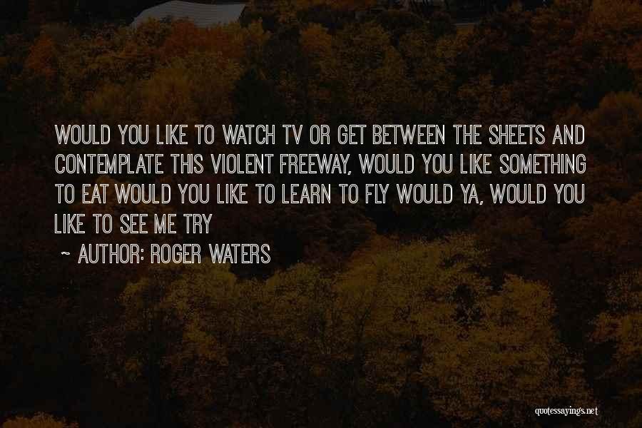 Roger Waters Quotes: Would You Like To Watch Tv Or Get Between The Sheets And Contemplate This Violent Freeway, Would You Like Something