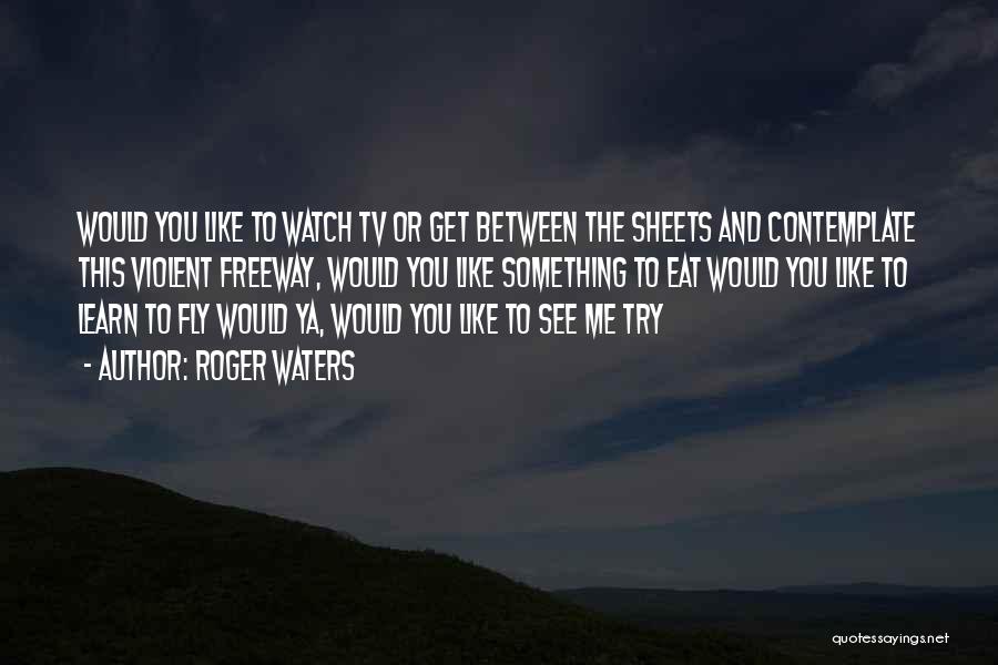 Roger Waters Quotes: Would You Like To Watch Tv Or Get Between The Sheets And Contemplate This Violent Freeway, Would You Like Something