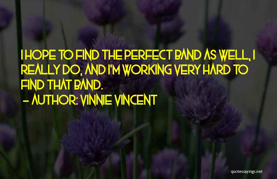 Vinnie Vincent Quotes: I Hope To Find The Perfect Band As Well, I Really Do, And I'm Working Very Hard To Find That
