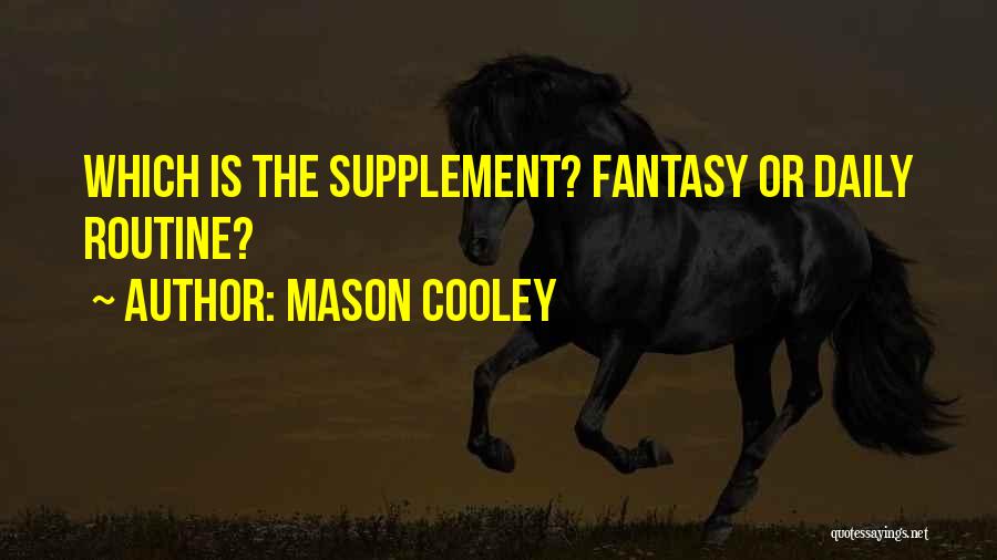 Mason Cooley Quotes: Which Is The Supplement? Fantasy Or Daily Routine?