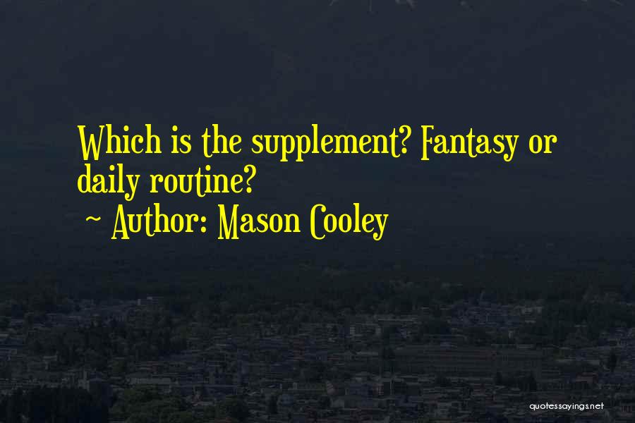 Mason Cooley Quotes: Which Is The Supplement? Fantasy Or Daily Routine?