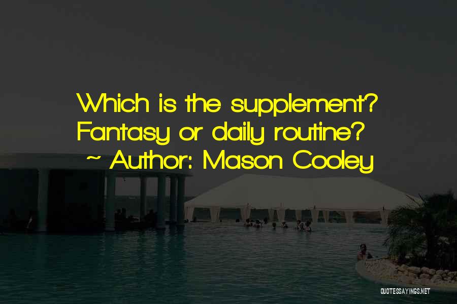 Mason Cooley Quotes: Which Is The Supplement? Fantasy Or Daily Routine?