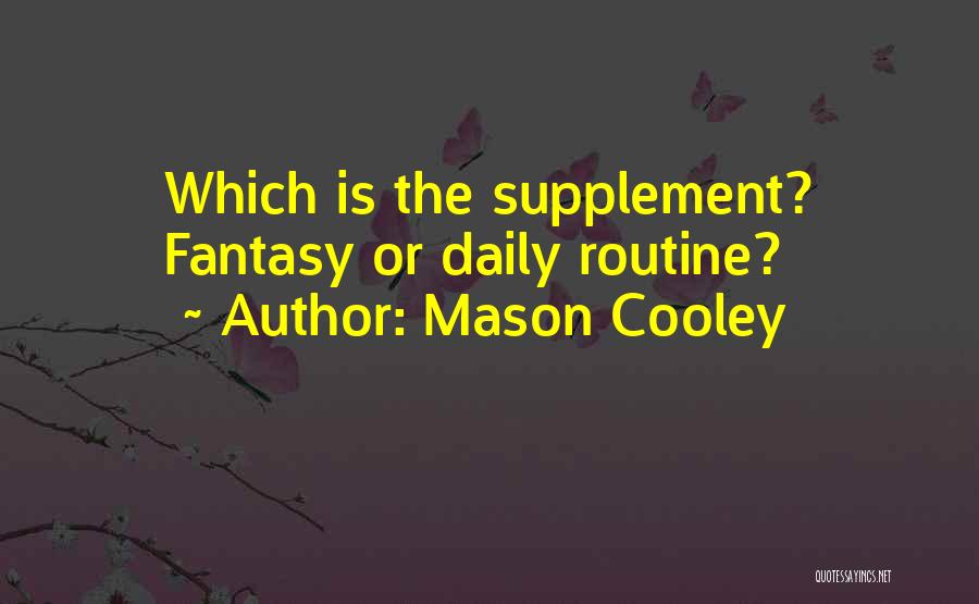 Mason Cooley Quotes: Which Is The Supplement? Fantasy Or Daily Routine?