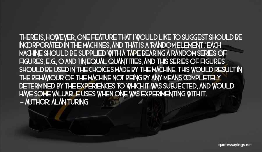 Alan Turing Quotes: There Is, However, One Feature That I Would Like To Suggest Should Be Incorporated In The Machines, And That Is